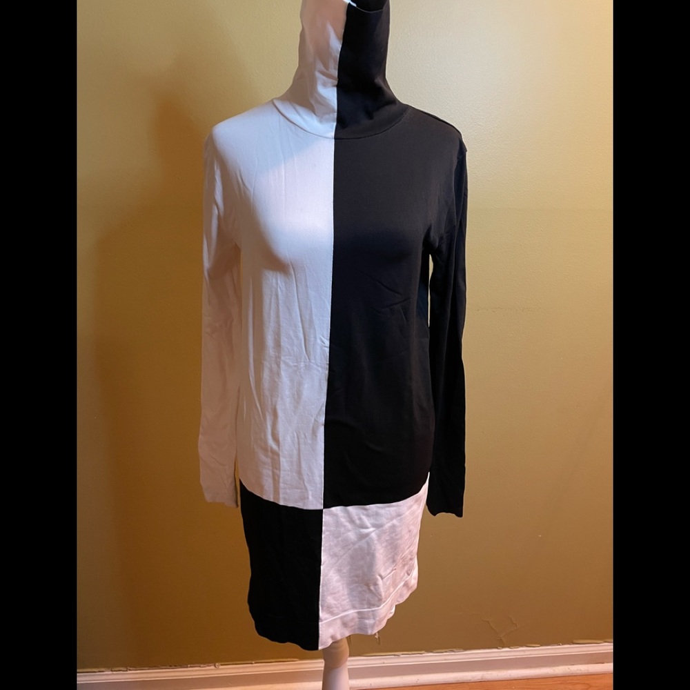 SISI Black/White Turtleneck Dress / S/M